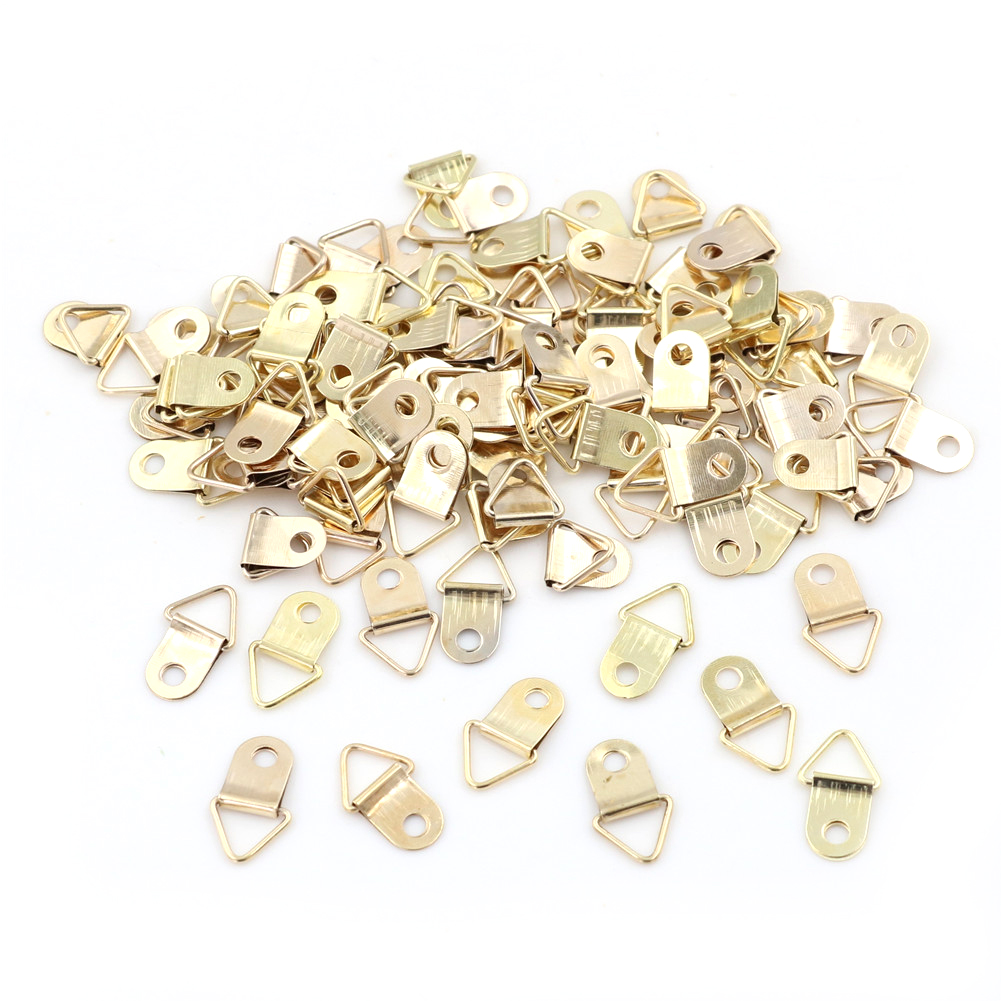 Bamboo Photo Frame - 100Pcs Mini Golden Triangle D-Ring Picture