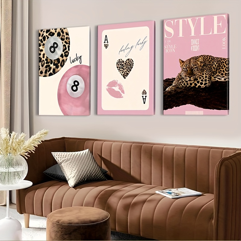 Home Decor Luxury - 3pcs Leopard Cheetah Canvas Wall Art