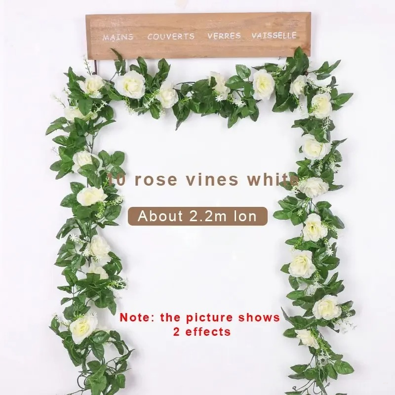 Home Decor Handicraft - 1Pcs 2.2M Artificial White Flower Fake
