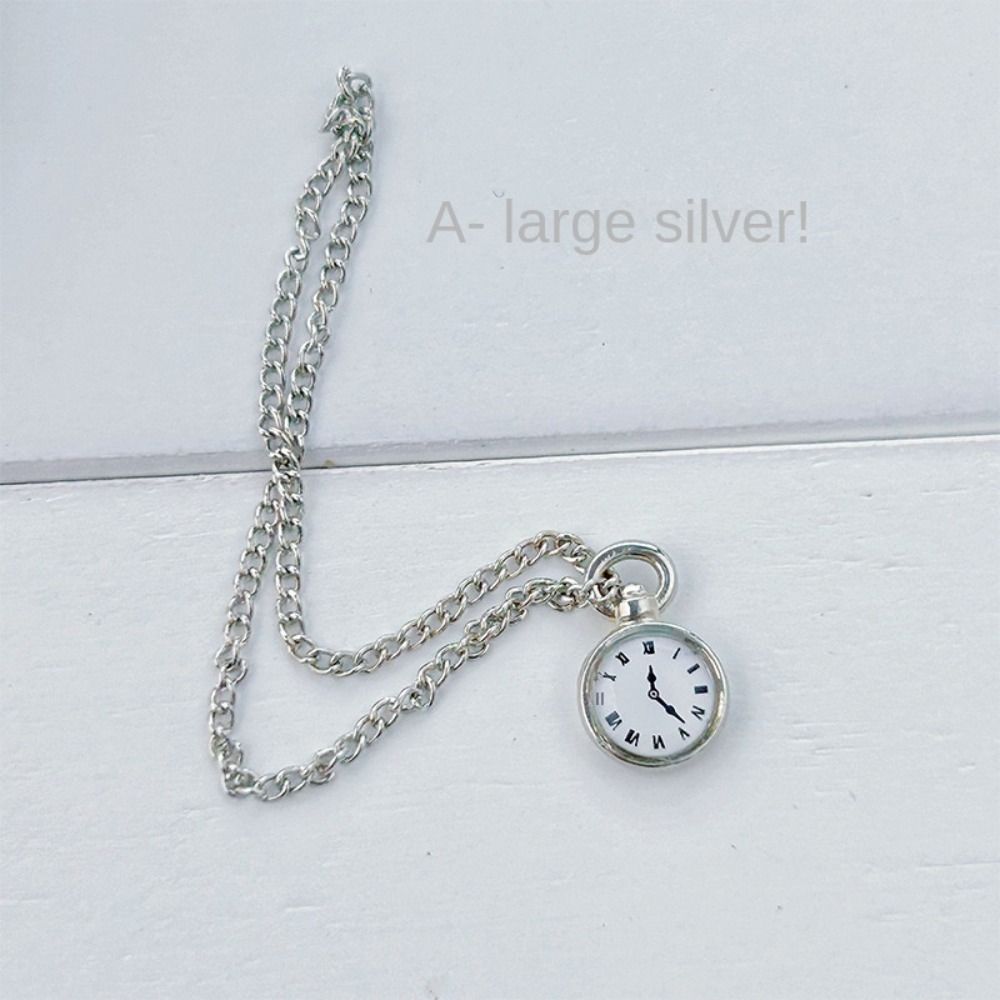Vintage Alarm Clock - Necklace Watch Dollhouse Simulation Pocket Watch