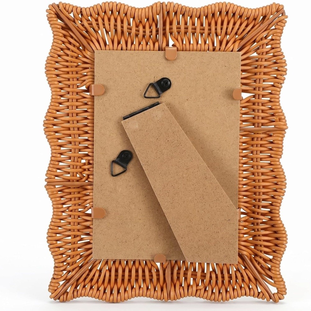Boho Style Vintage Rattan Phot - Bamboo Photo Frame 评论和价格