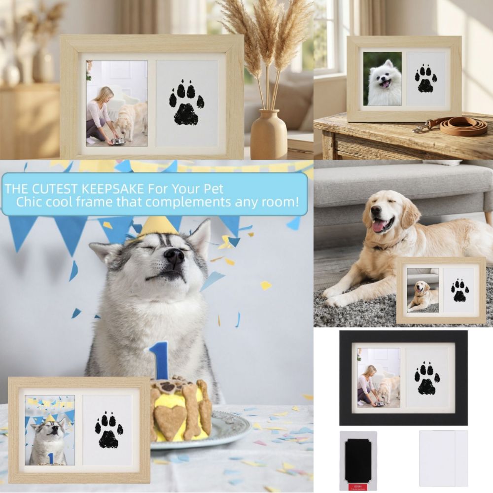 Wooden Pet Paw Print Kit Inkle - Bamboo Photo Frame 评论和价格