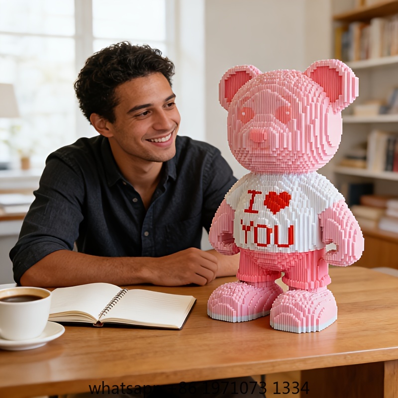 Pink Heart Bear 3D Puzzle Micr - Home Decor Handicraft 评论和价格