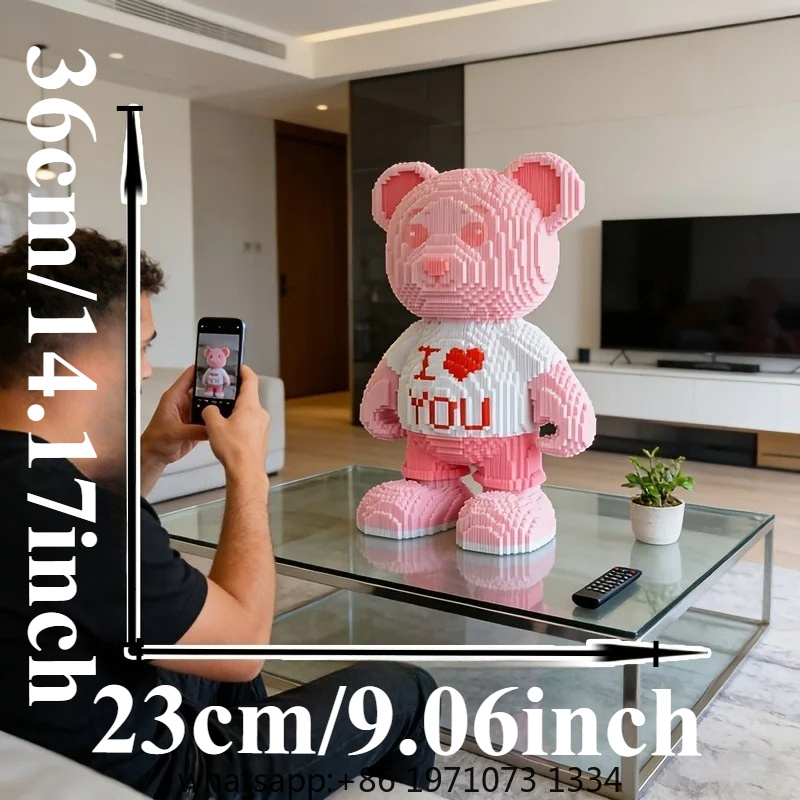 Pink Heart Bear 3D Puzzle Micr - Home Decor Handicraft 评论和价格