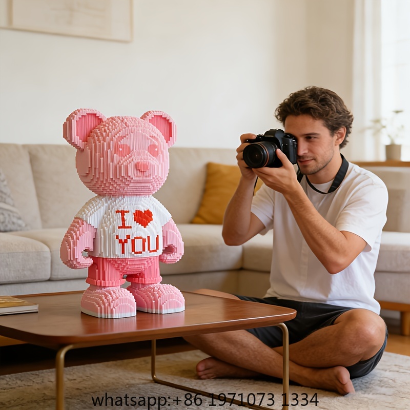 Pink Heart Bear 3D Puzzle Micr - Home Decor Handicraft 评论和价格