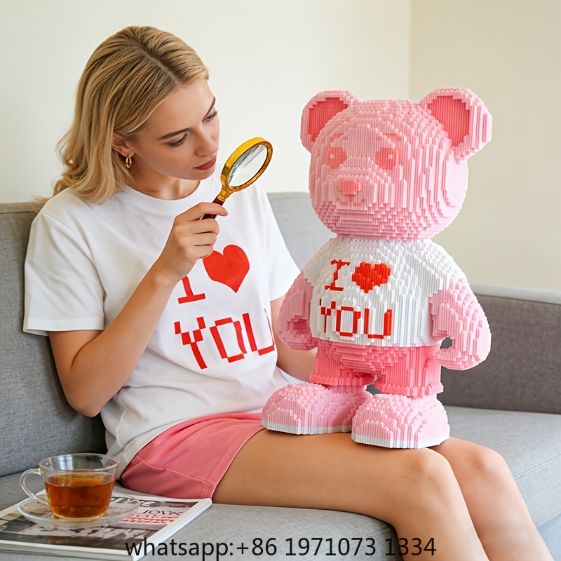 Pink Heart Bear 3D Puzzle Micr - Home Decor Handicraft 评论和价格