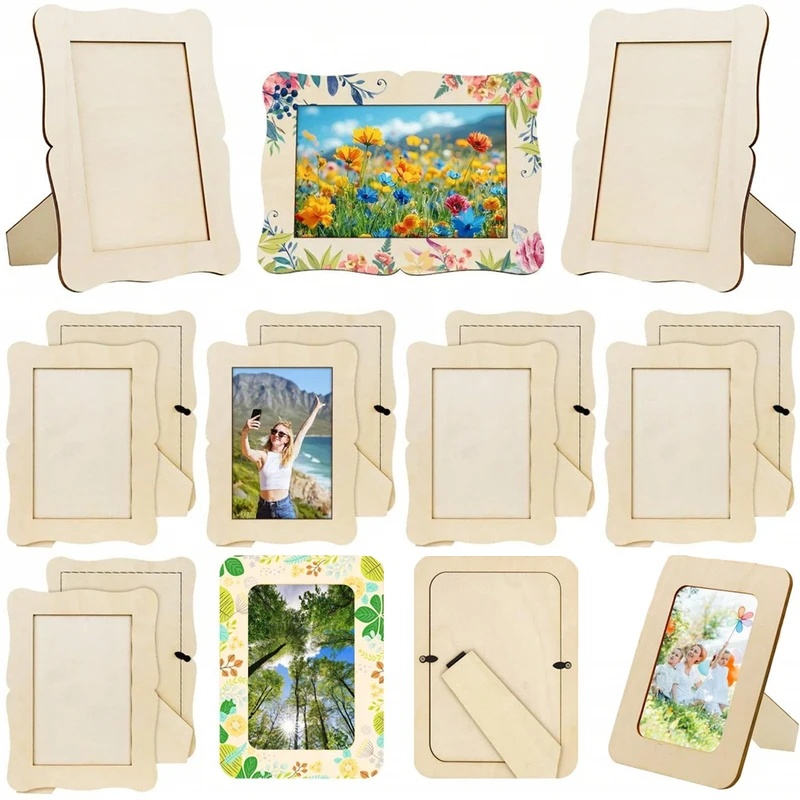 5Pcs Unfinished Wooden Frames  - Bamboo Photo Frame 评论和价格