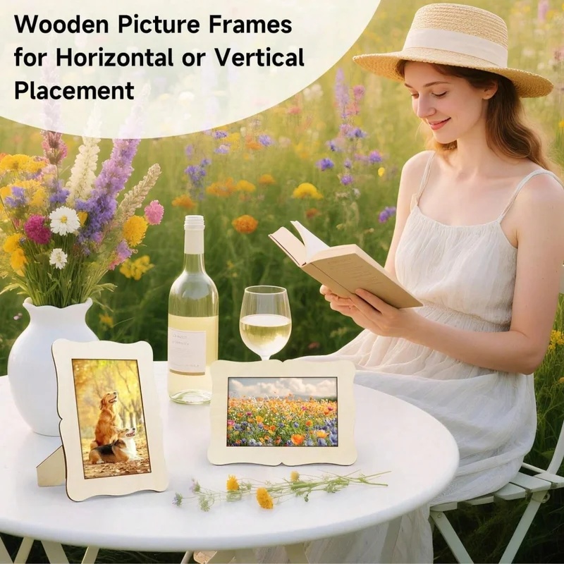 5Pcs Unfinished Wooden Frames  - Bamboo Photo Frame 评论和价格