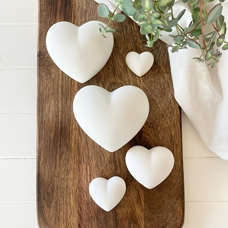5pcs Heart-Shaped Gypsum Candl - Home Decor Handicraft 评论和价格