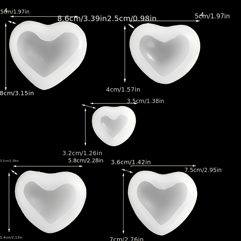 5pcs Heart-Shaped Gypsum Candl - Home Decor Handicraft 评论和价格