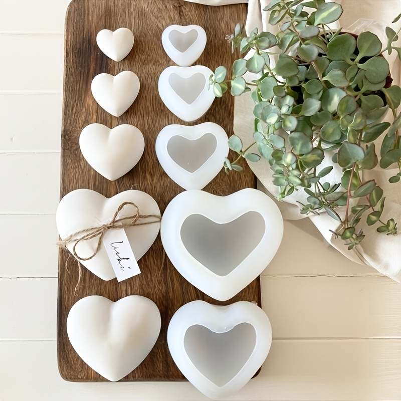 5pcs Heart-Shaped Gypsum Candl - Home Decor Handicraft 评论和价格