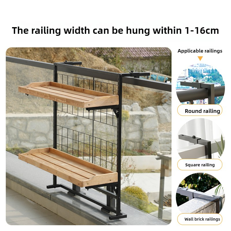 Wood Tiered Balcony Railing Pl - Succulent Planter Pot 评论和价格