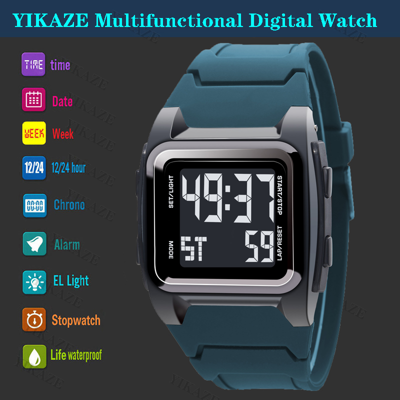 YIKAZE Men's Digital Watch 50M - Vintage Alarm Clock 评论和价格