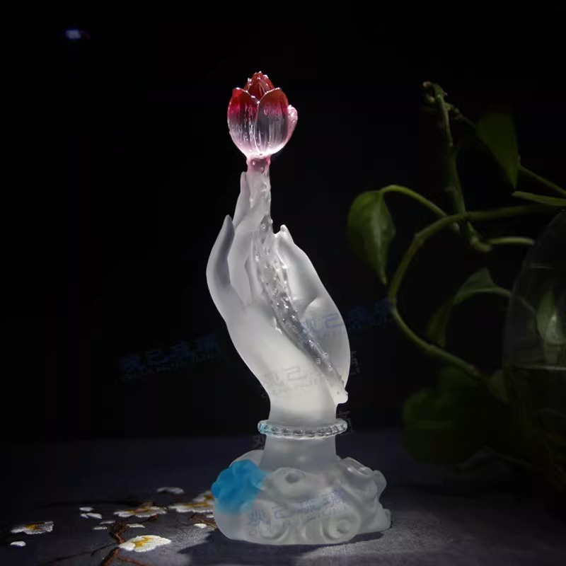 Cz glazed buddha's hand lotus  - Home Decor Handicraft 评论和价格