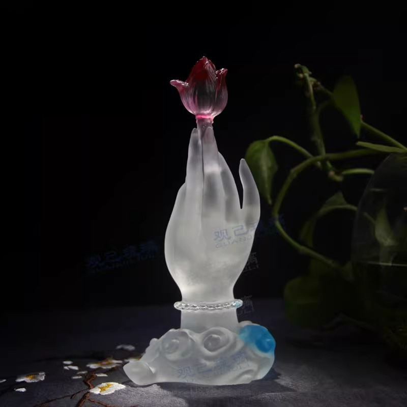 Cz glazed buddha's hand lotus  - Home Decor Handicraft 评论和价格