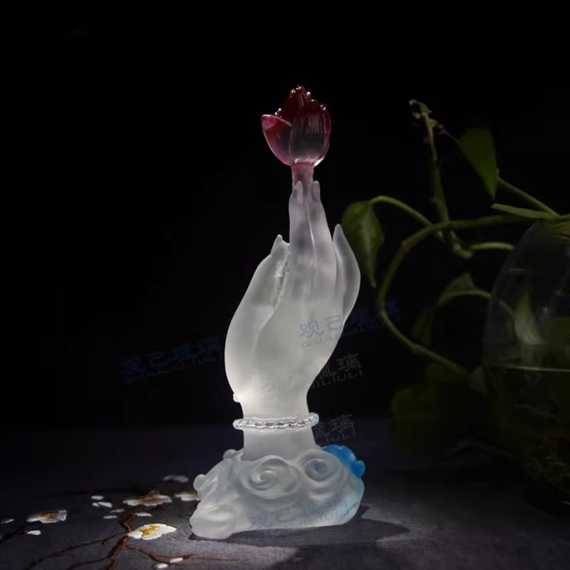 Cz glazed buddha's hand lotus  - Home Decor Handicraft 评论和价格