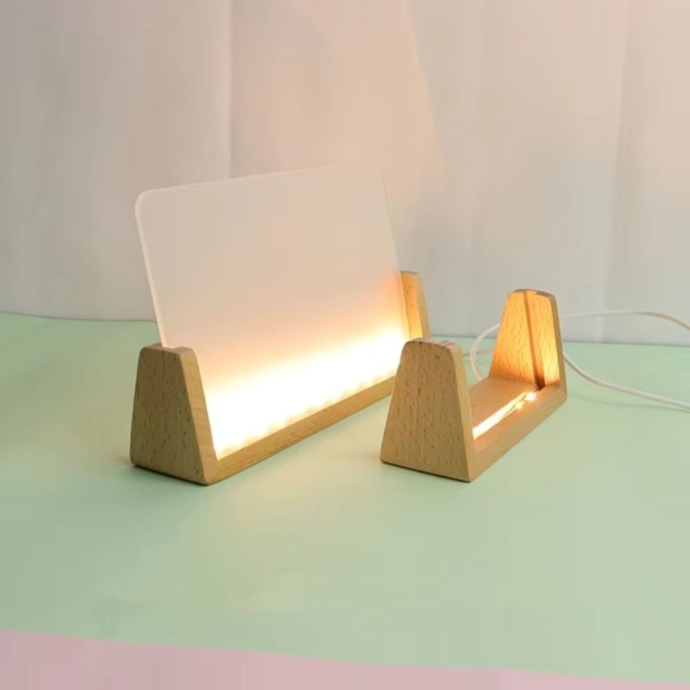 Warm Light Wooden Lighted Base - Bamboo Photo Frame 评论和价格