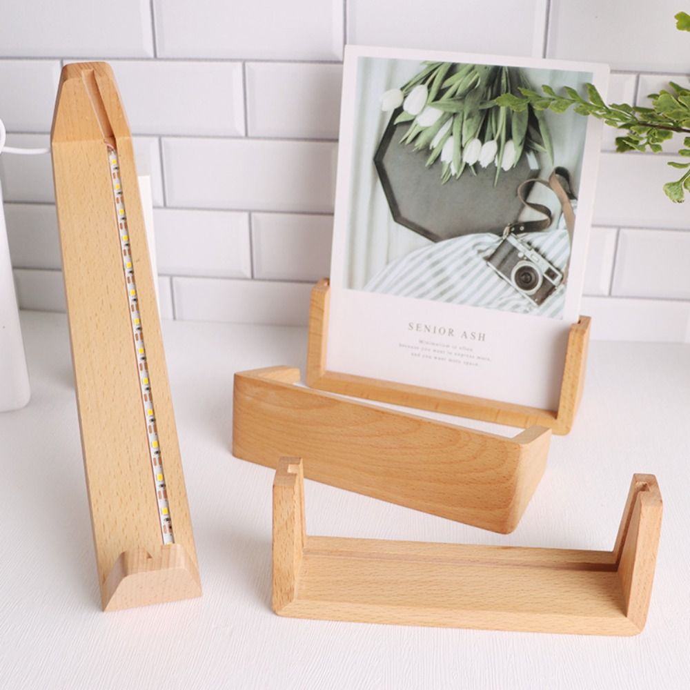 Warm Light Wooden Lighted Base - Bamboo Photo Frame 评论和价格
