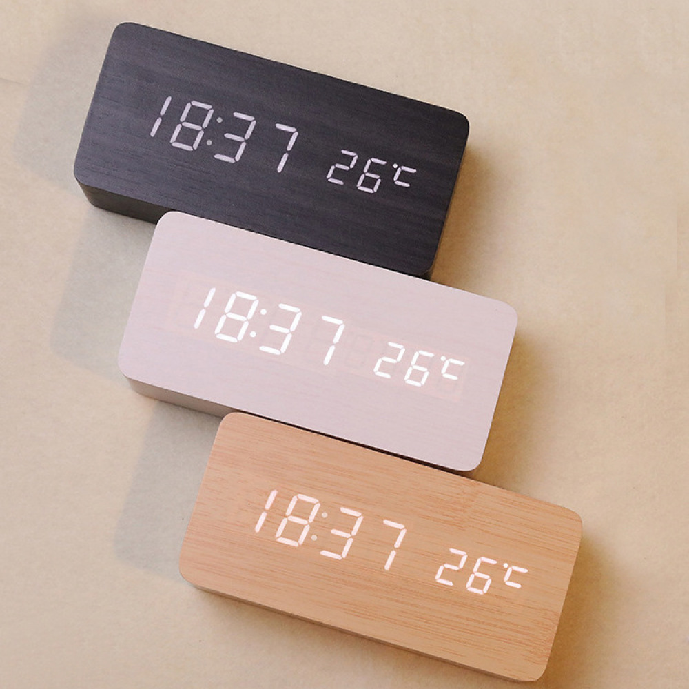 Vintage Wood LED Desk Clock Si - Vintage Alarm Clock 评论和价格