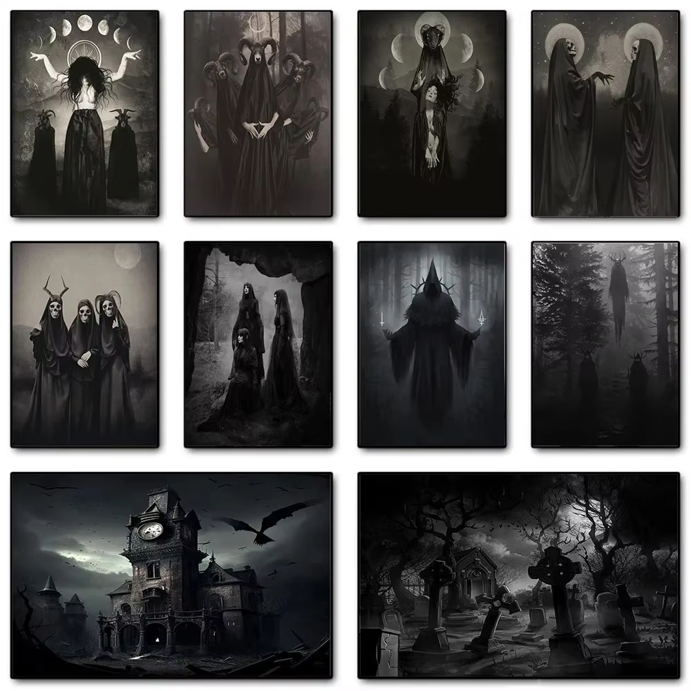 AA Dark Academia Art Black Dea - Home Decor Gothic 评论和价格