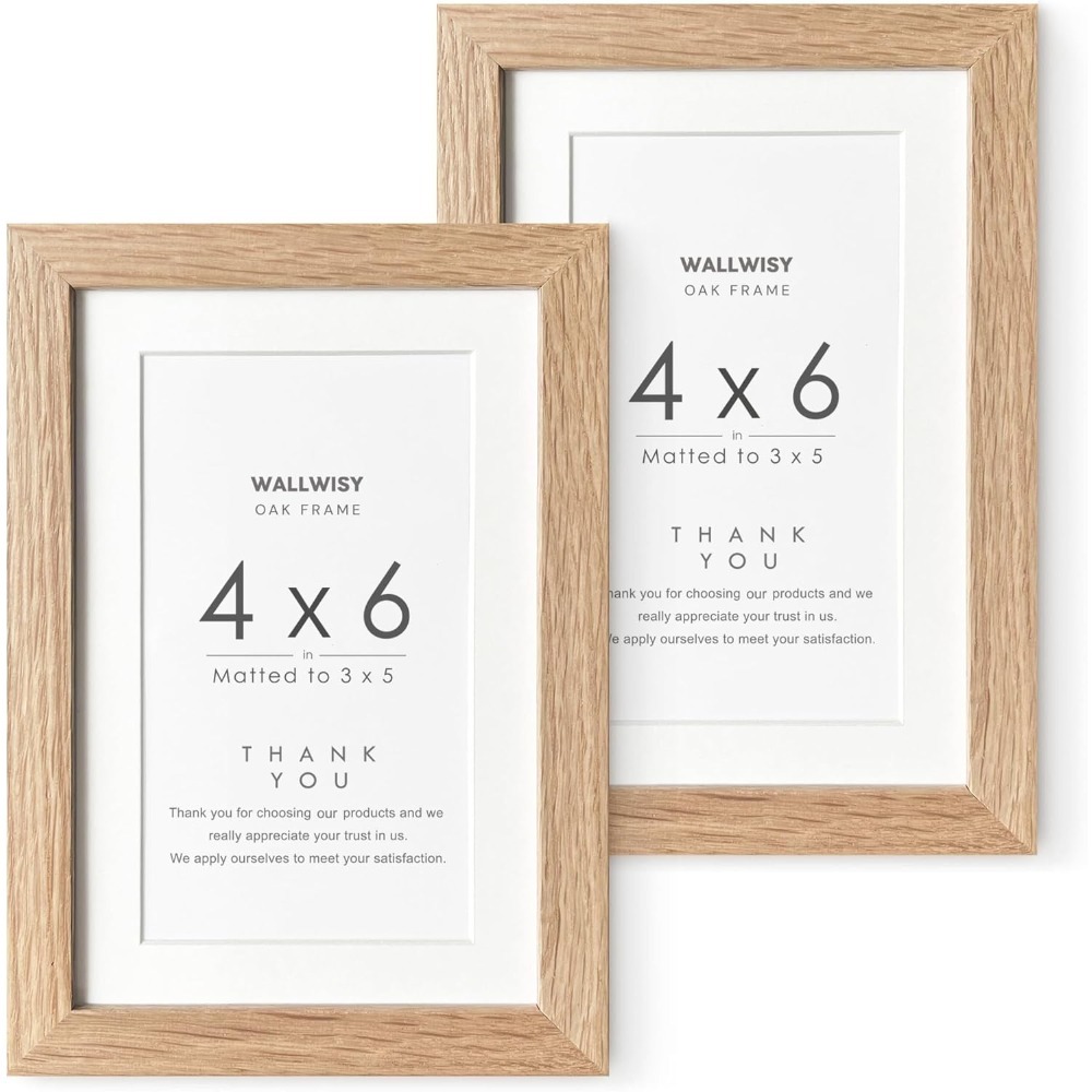 4x6 Picture Frame, Solid Oak W - Bamboo Photo Frame 评论和价格