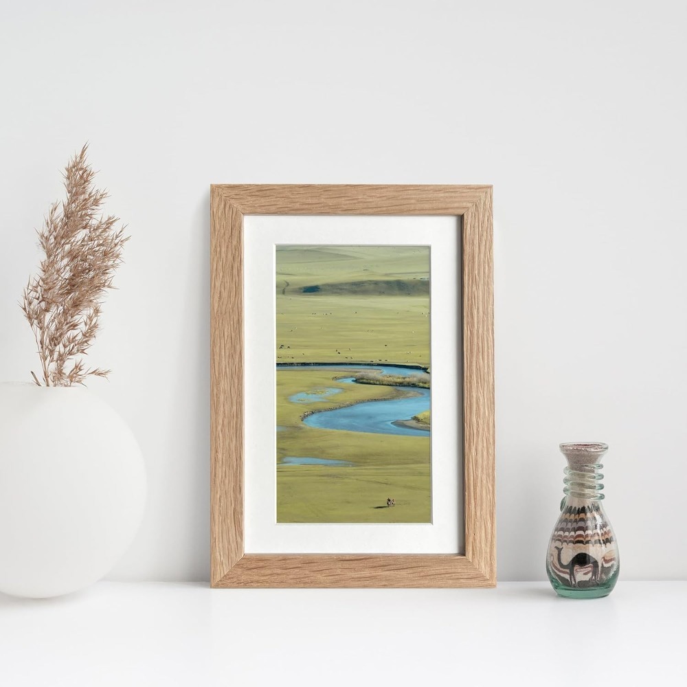 4x6 Picture Frame, Solid Oak W - Bamboo Photo Frame 评论和价格