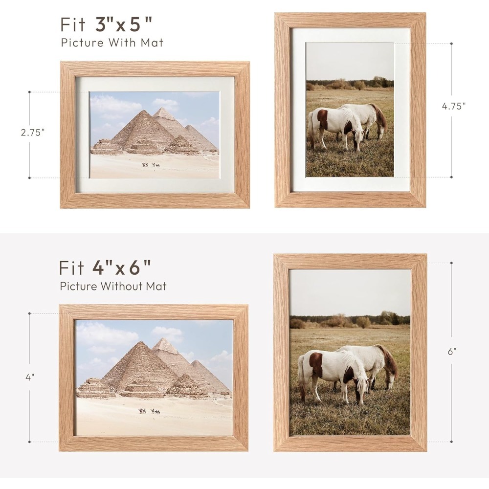 4x6 Picture Frame, Solid Oak W - Bamboo Photo Frame 评论和价格