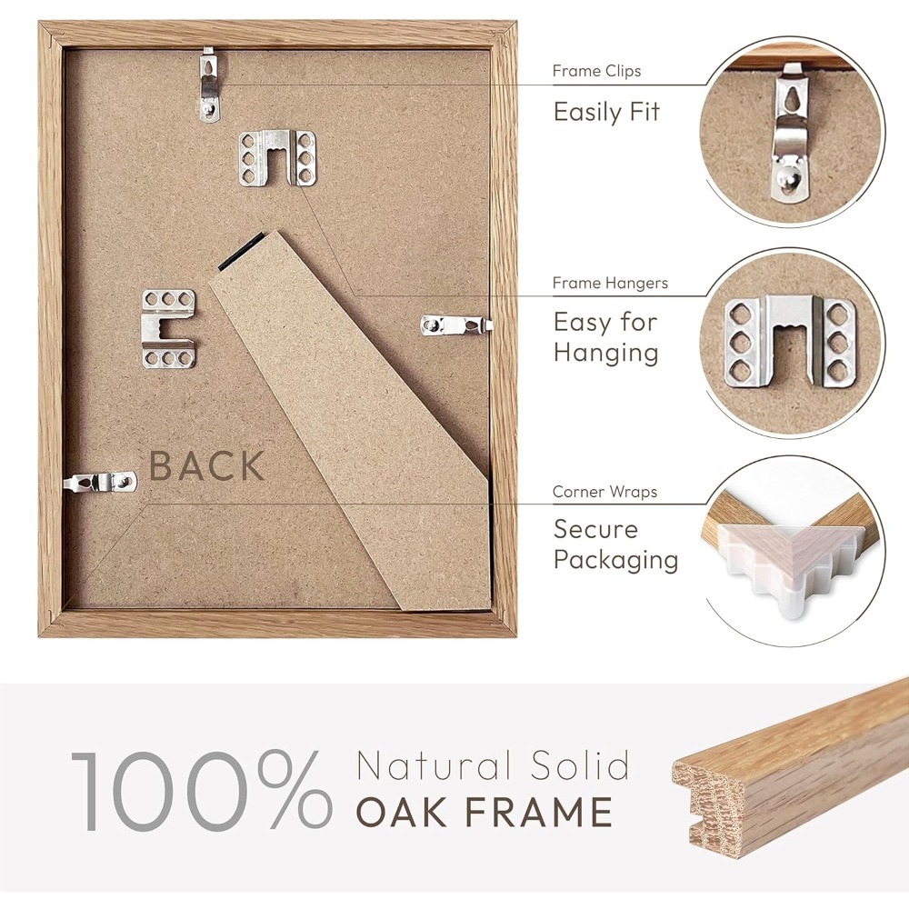 4x6 Picture Frame, Solid Oak W - Bamboo Photo Frame 评论和价格