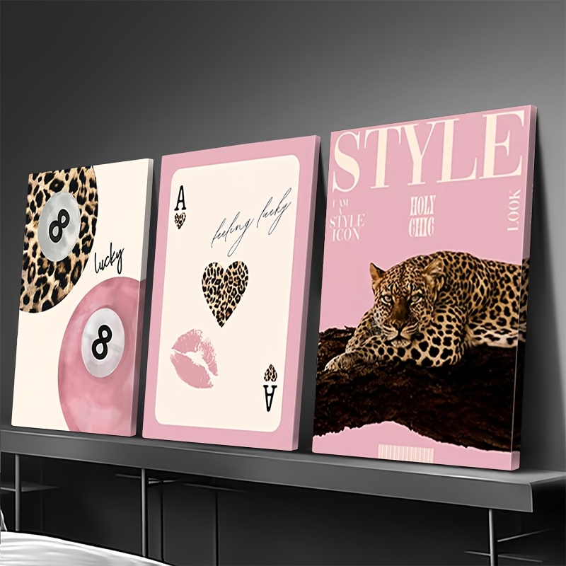 3pcs Leopard Cheetah Canvas Wa - Home Decor Luxury 评论和价格