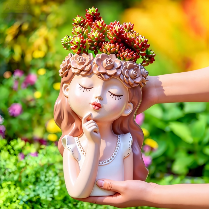 Large Fairy Girl Flower Pot Si - Succulent Planter Pot 评论和价格