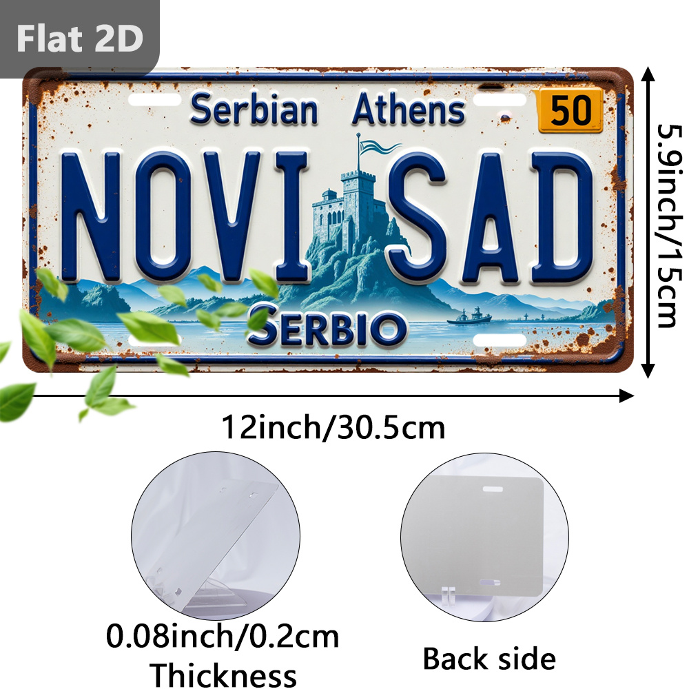 Vintage 2D Tin Sign Novi Sad C - Home Decor Novi Sad 评论和价格