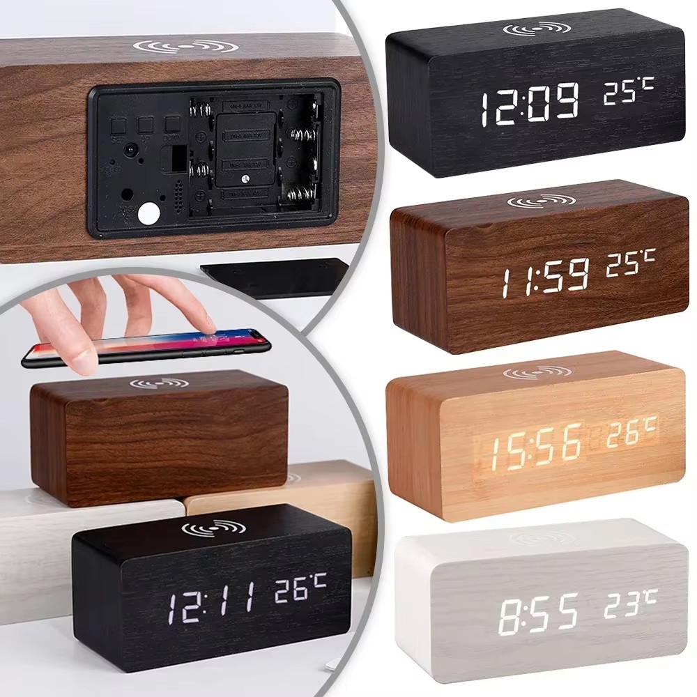Alarm Clock LED Digital Wooden - Vintage Alarm Clock 评论和价格