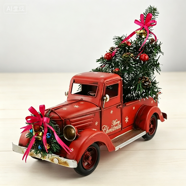 FY Vintage Red Christmas Truck - Home Decor Handicraft 评论和价格