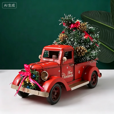 FY Vintage Red Christmas Truck - Home Decor Handicraft 评论和价格