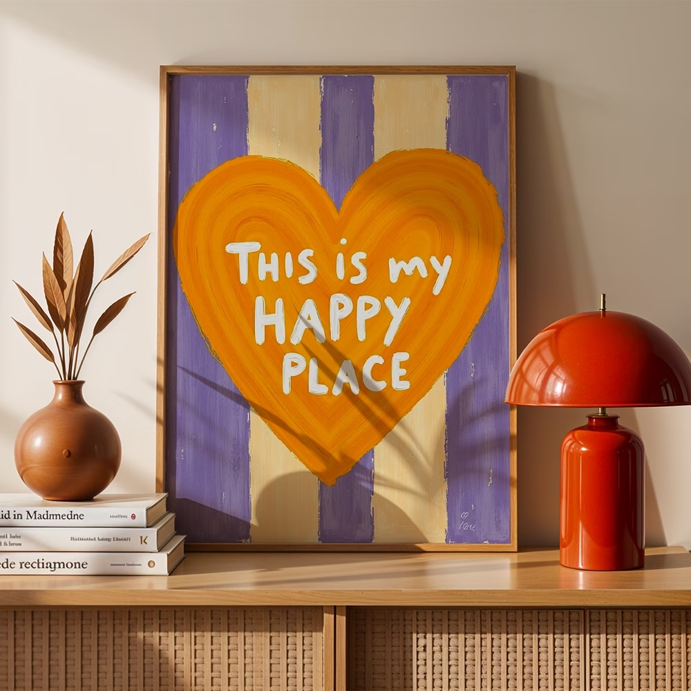 Modern,Retro This Is My Happy  - Home Decor Reviews 评论和价格