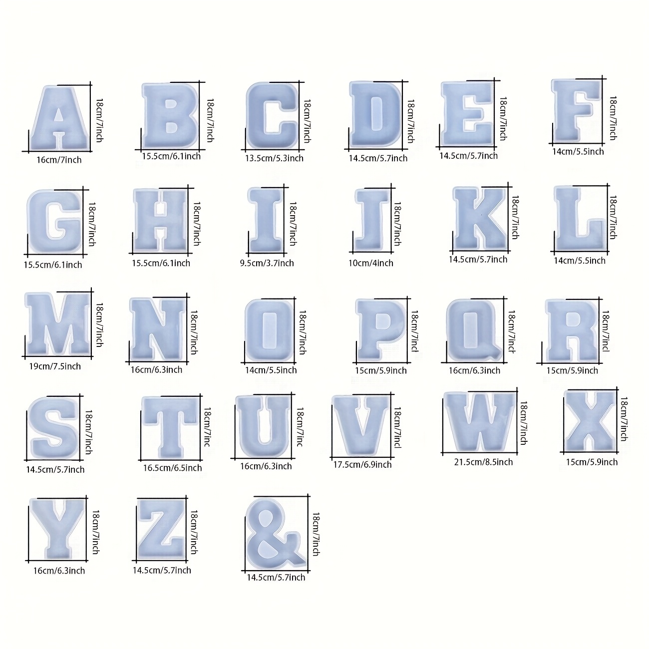7-Inch Large Letter Resin Mold - Home Decor Handicraft 评论和价格