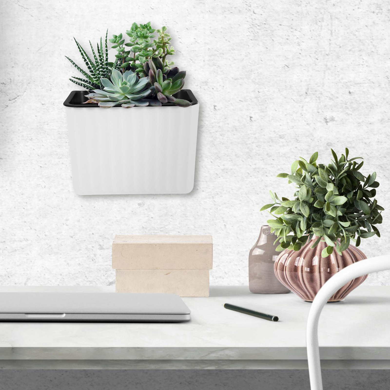 2Pcs Wall Mount Flower Pots Se - Succulent Planter Pot 评论和价格