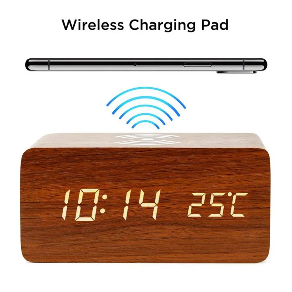 Alarm Clock LED Digital Wooden - Vintage Alarm Clock 评论和价格