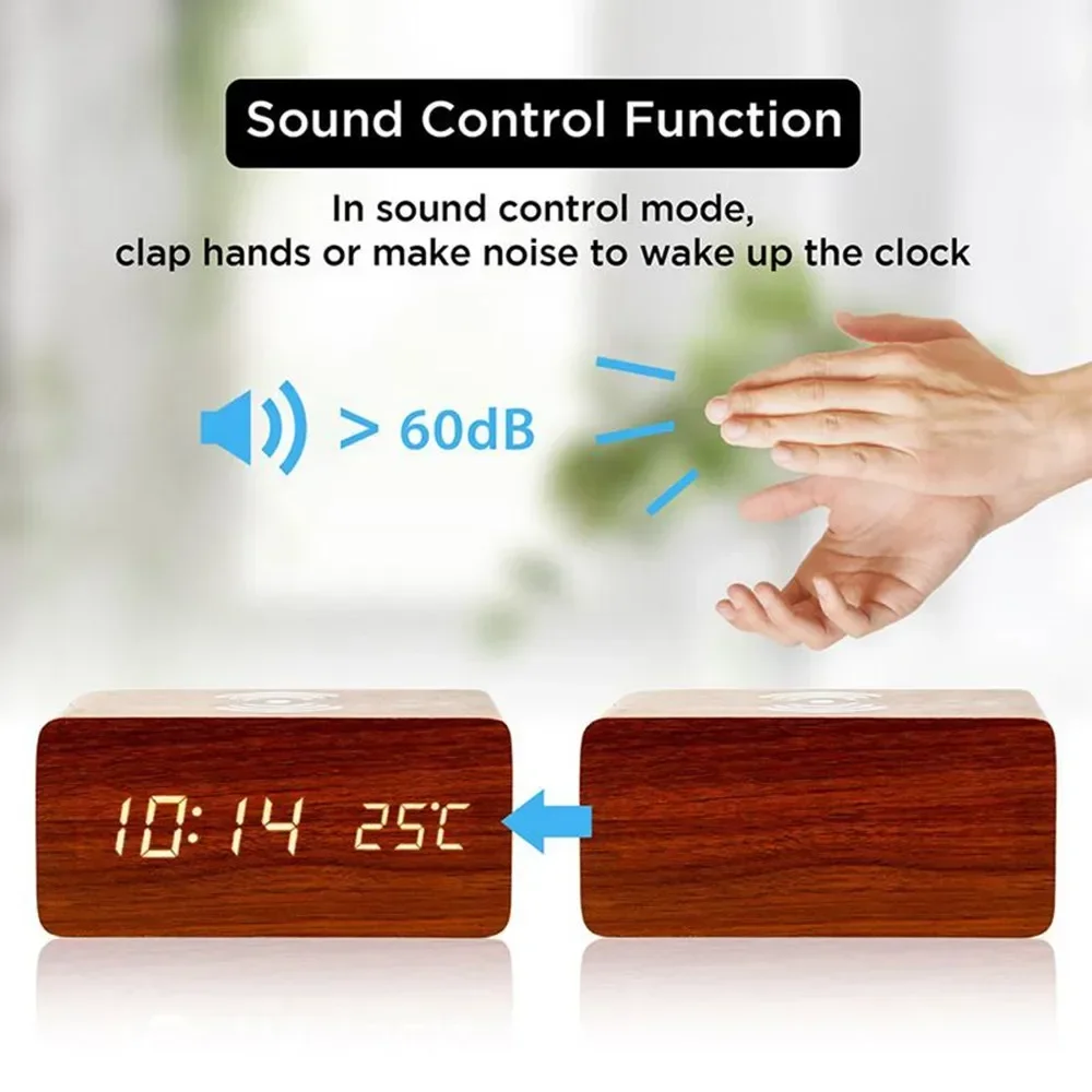 Alarm Clock LED Digital Wooden - Vintage Alarm Clock 评论和价格