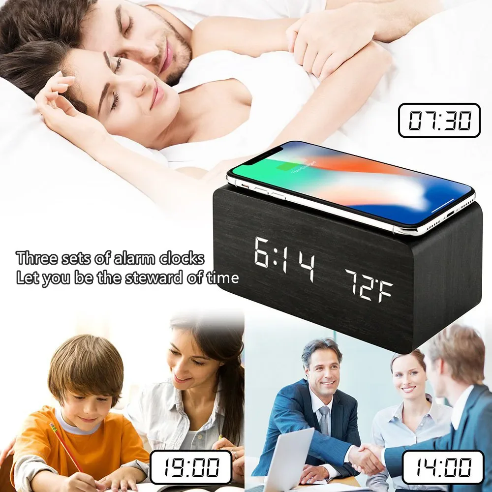 Alarm Clock LED Digital Wooden - Vintage Alarm Clock 评论和价格