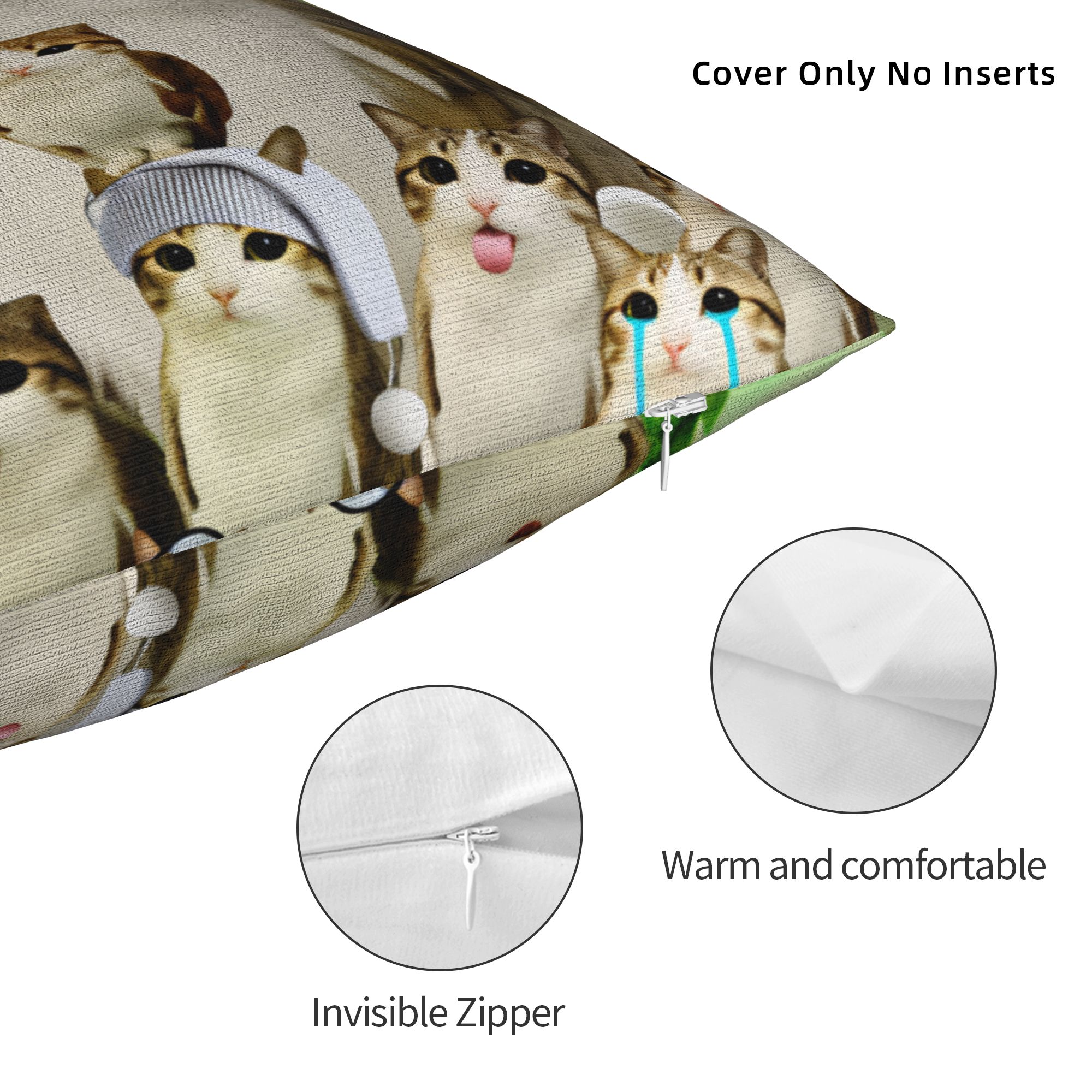 Pillow Cover Funny Meowl Cat F - Home Decor Png 评论和价格